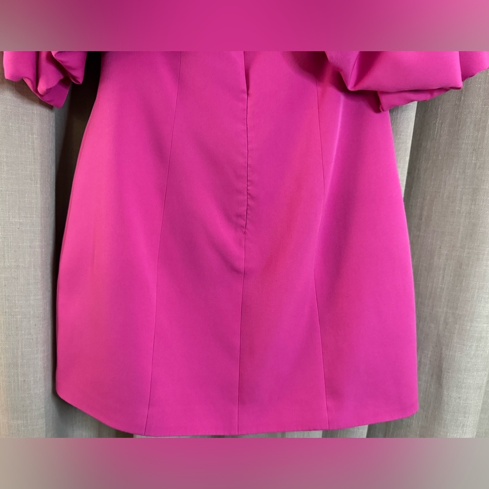 TOCCIN Off the Shoulder, Bow Sleeve Mini Dress in Pink, Size 6 - Picture 9 of 12